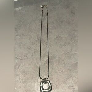 Brighton Interlok Woven Silver Hammered Pendant Necklace
